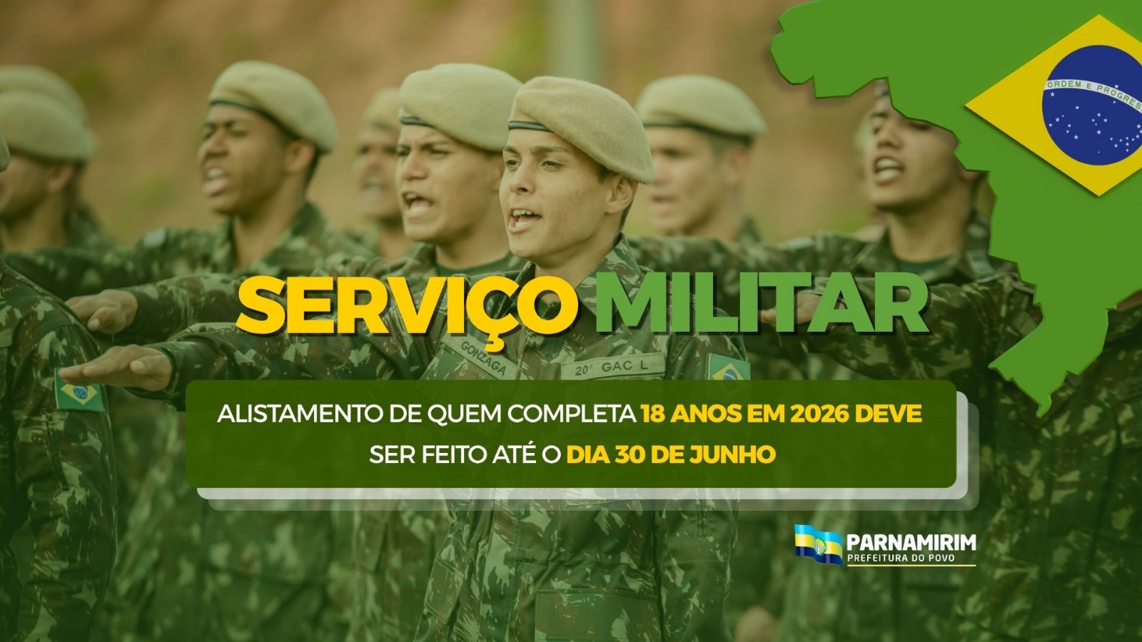 Alistamento Militar: Prazo segue aberto até 30 de junho